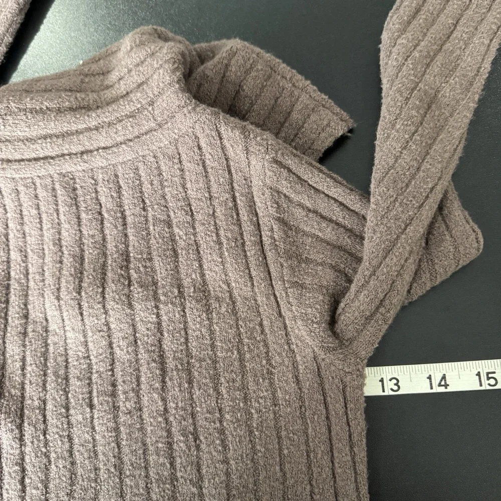 Free People Brown Ribbed Turtleneck Mini Dress - Picture 8 of 15